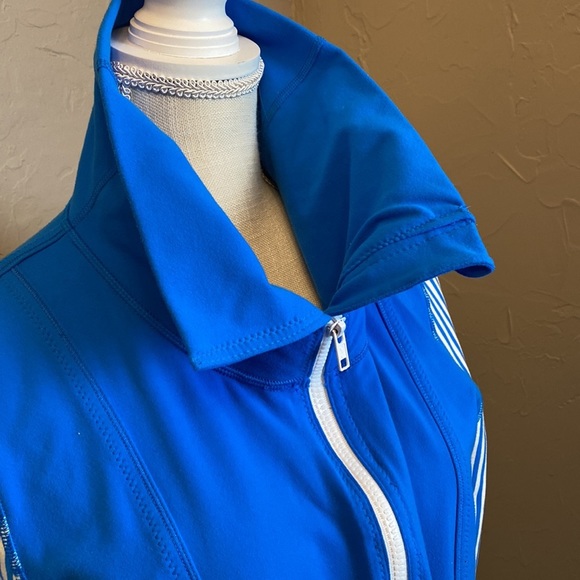 *Reworked* Lululemon Daily Yoga Jacket Beaming Blue/Classic Stripe Size 10 - Picture 8 of 14